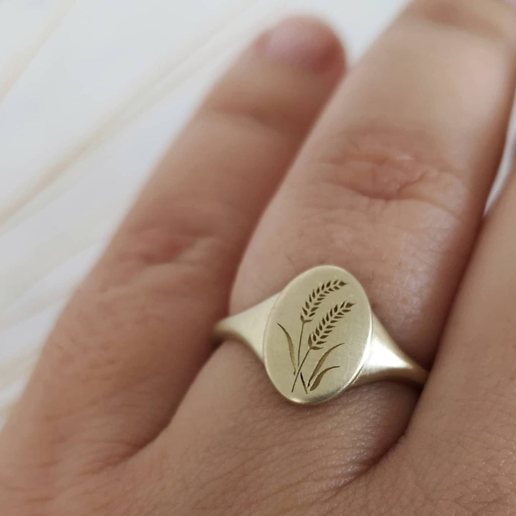 Large Floral Ring, Botanical Ring, Oval on sale signet ring, nature, 14k gold filled, rose gold filled, sterling silver, 17x12mm