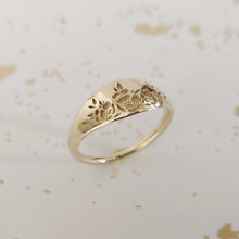 Flower wedding ring, vintage style floral ring, alternative engagement ring , anemones flower ring