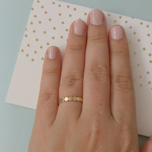 Unique Wedding Ring, Flat circles wedding band, 14k gold wedding ring, gold wedding band , Simple wedding ring, gold dotted wedding ring